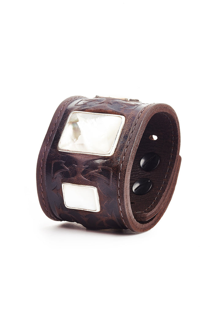 The Raven Works Brown Leather Warrior Cuff